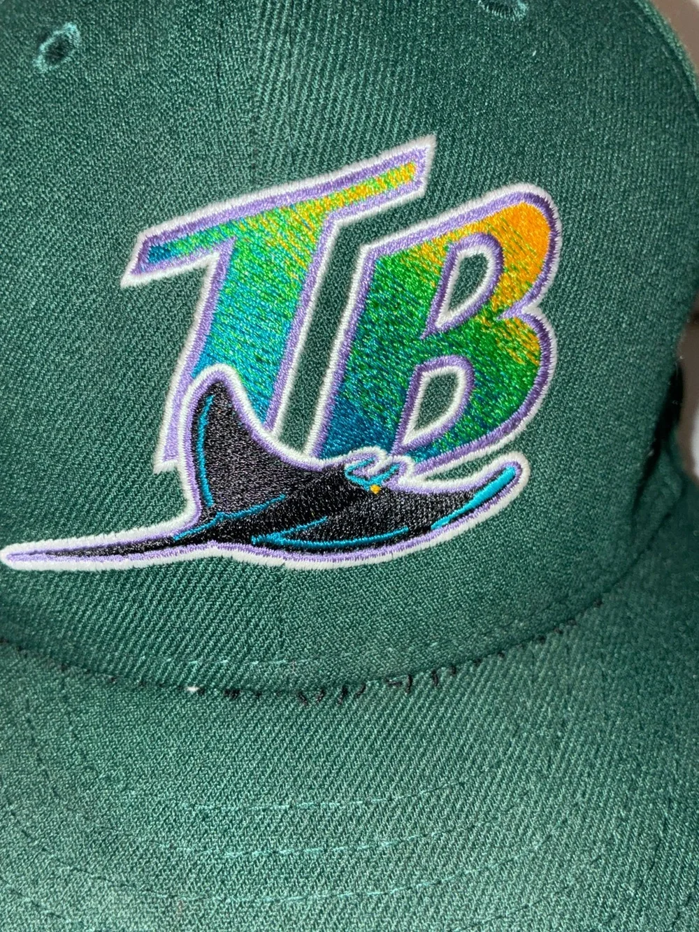 New Era Tampa Bay Devil Rays Green Fitted Hat 7 5/8 MLB 59Fifty Cooperstown TB